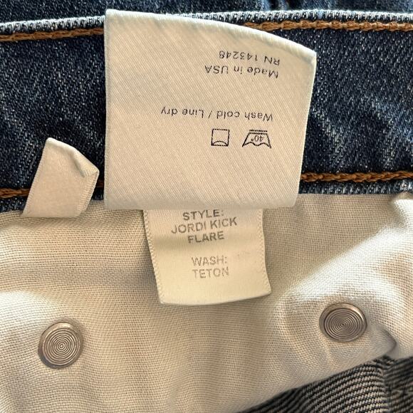 Reformation Jordi Kick Flare Frayed Hem High Waisted Jeans sz 30 - Picture 5 of 6